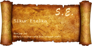 Sikur Etelka névjegykártya